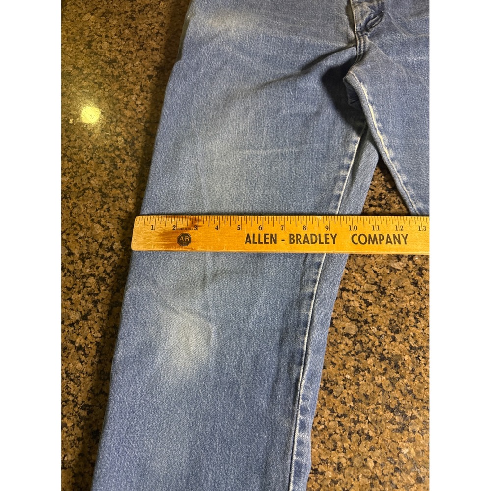 Wrangler 13MWZ Cowboy Cut Jeans Mens 38x36 Light Wash Denim Straight Leg Western - Picture 3 of 10